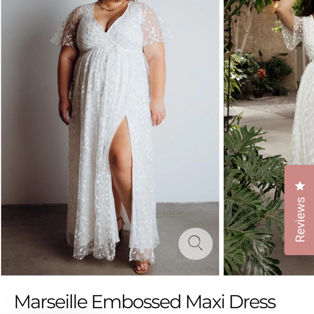 White Embossed Maxi Dress